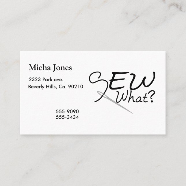 Nähen Sie, was Visitenkarte (Vorderseite)