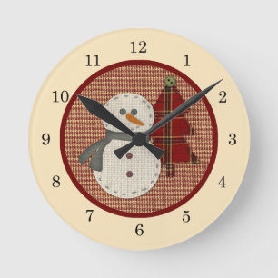 Nähen Sie WeihnachtsWanduhr Runde Wanduhr