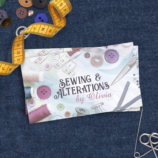 Nähen und Änderungen - Art der Wasserfarben Visitenkarte (Von Creator hochgeladen)