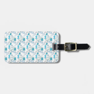 Nähen und Quiltieren von Blau Gepäckanhänger