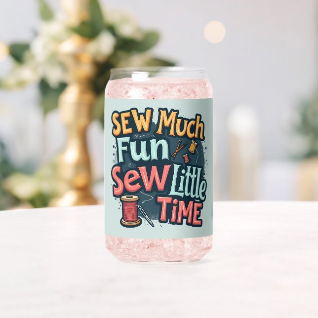 Nähen viel Spaß sehen wenig Zeit Retro Stitch Art Dosenglas (Insitu (Hochzeit))