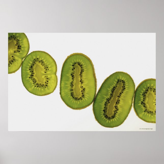 Nahen von fünf Scheiben Kiwi Poster (Vorne)