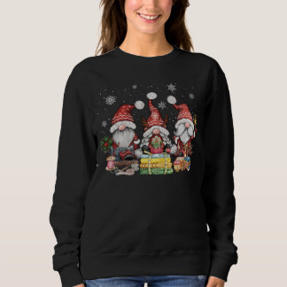 Nähen von Gnomen drei Quiltegrünnige Xmas Geschenk Sweatshirt