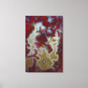 Nahen von Red Moss Agate Slab Leinwanddruck