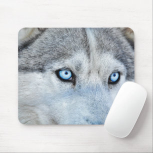 Nahen von Sibirien Husky mit Blauen Augen Mousepad