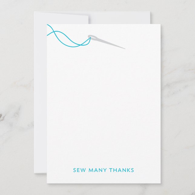 Nähen von vielen Dank Nähen Note Card Mitteilungskarte (Vorderseite)
