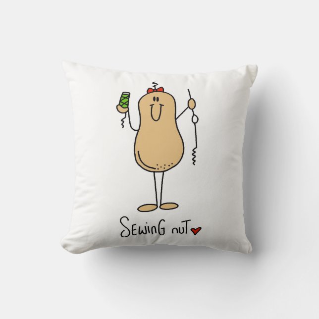 Nähende Nuss-T - Shirts und Geschenke Kissen (Vorderseite)