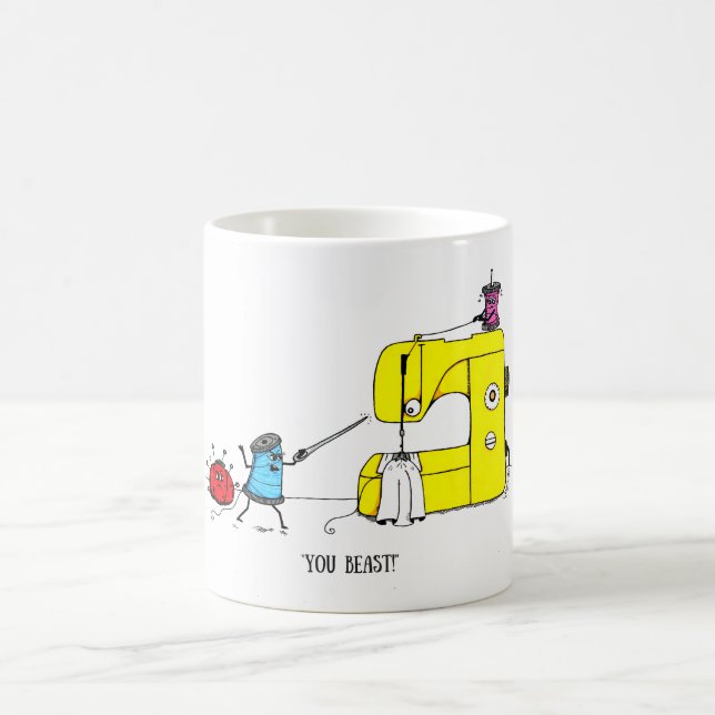 Nähende Spaß-Cartoon-Tasse Kaffeetasse (Mittel)