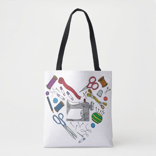 Nähende Werkzeug-Herz-Tasche Tasche (Vorderseite)