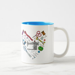 Nähende Werkzeug-Herz-Tasse Zweifarbige Tasse