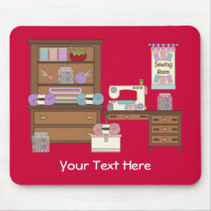 Nähender Raum 2 (personalisiert) Mousepad