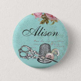 Nähender Thema-NamensAbzeichen-Knopf Button