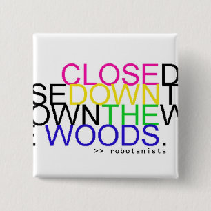 Naher Abstieg das Holz - Regenbogen-Knopf Button