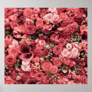 Naher, blumengeschmückter abstrakter Hintergrund. Poster