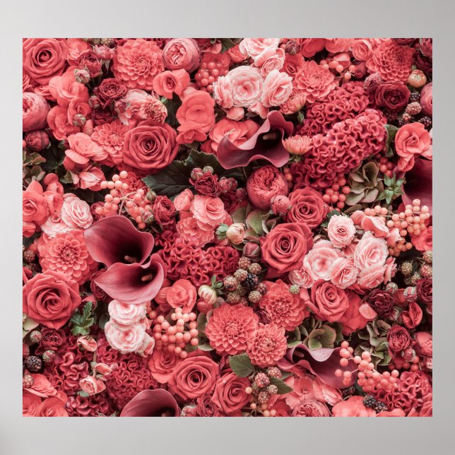 Naher, blumengeschmückter abstrakter Hintergrund. Poster (Vorne)