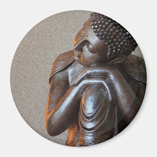 Naher Buddha aus friedlichem Silber Magnet (Vorne)