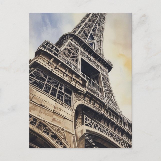 Naher Eiffelturm Paris Liebe City Travel Postkarte (Vorderseite)
