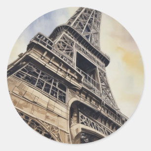 Naher Eiffelturm Paris Liebe City Travel Runder Aufkleber