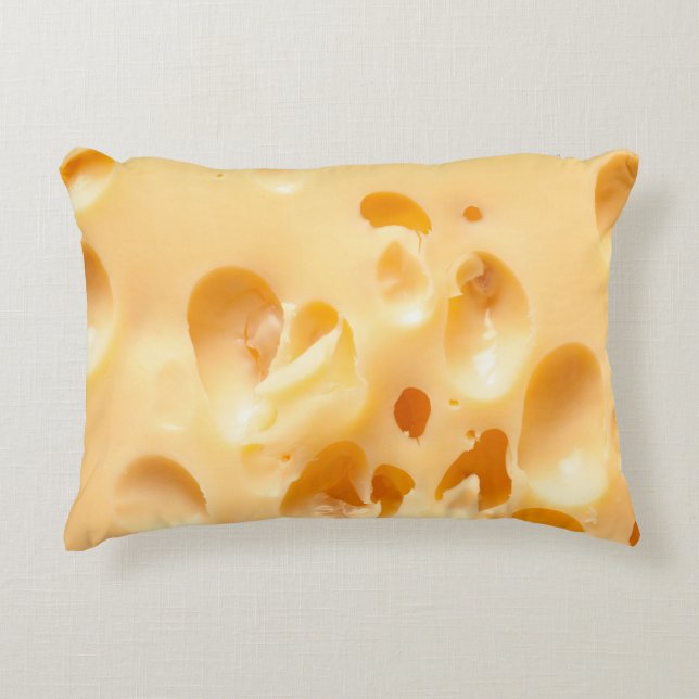 Naher Gelbkäse. Diese Datei wird gereinigt. Dekokissen (Vorderseite)