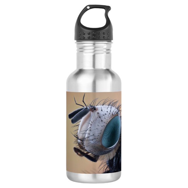 Naher Insektenkopf Edelstahlflasche (Vorderseite)