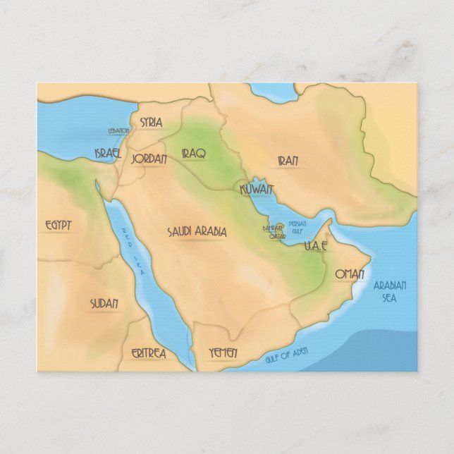 Naher Osten Postkarte (Vorderseite)