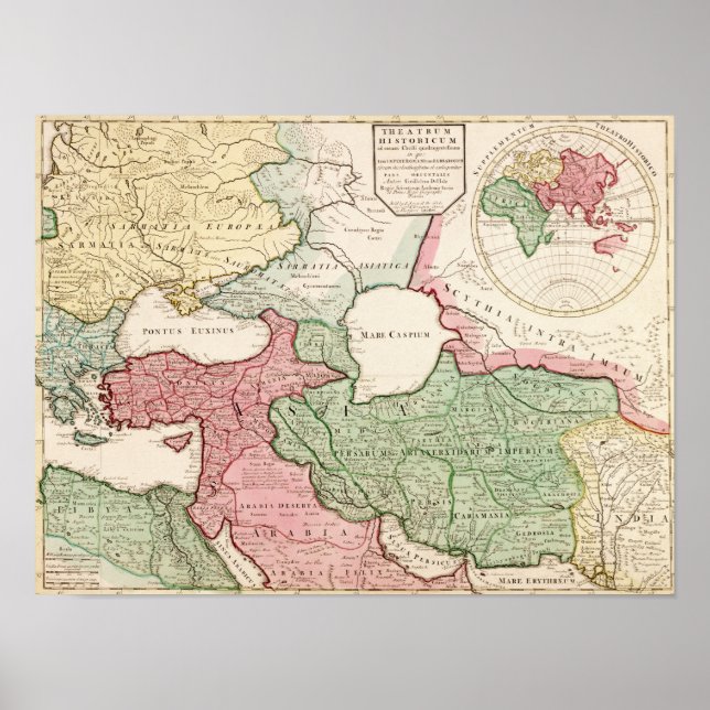 Naher OstenPanoramakarte Naher Osten Poster (Vorne)