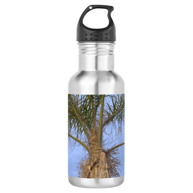 Naher Palmenbaum Edelstahlflasche (Vorderseite)