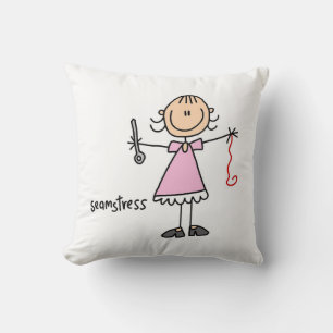 Näherin-Stickfigur Kissen