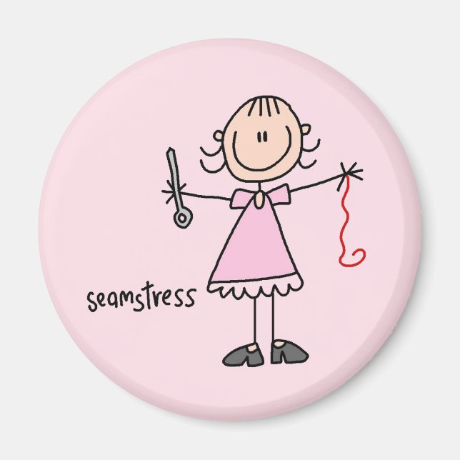 Näherin Stickfigur Magnet (Vorne)