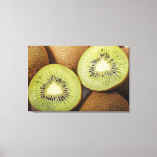 Nahes Anziehen von Kiwi-Früchten Leinwanddruck