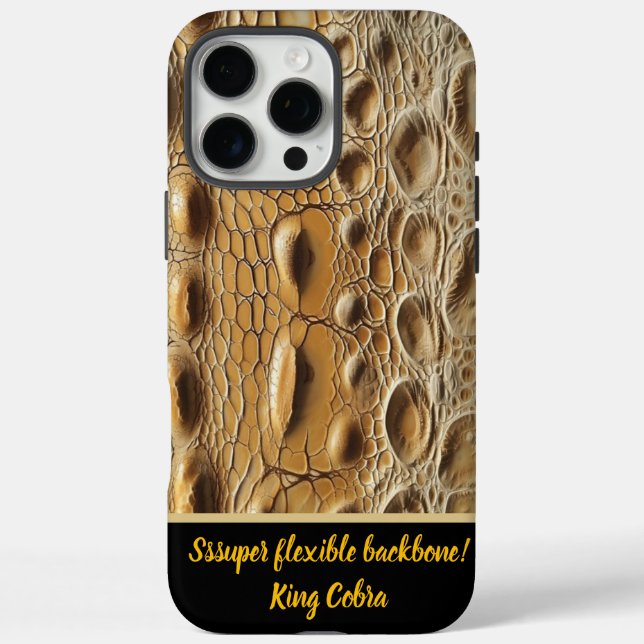 Nahes Aufsetzen der komplexen Snakeskintextur iPhone 16 Pro Max Hülle (Rückseite)