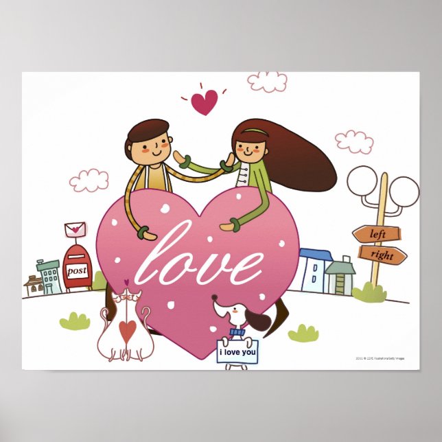 Nahes Aufsetzen eines Herzteils Poster (Vorne)