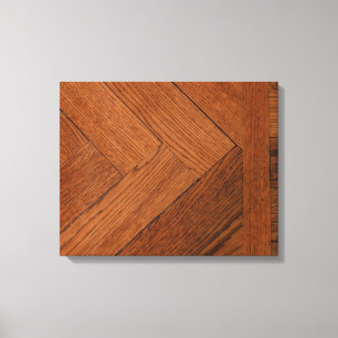 nahes Aufsetzen eines Holzparketts auf Leinwand