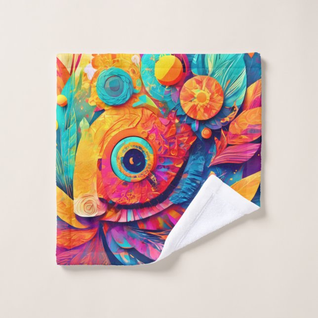 Nahes augenförmiges Leaf Badhandtuch Set (Waschlappen)