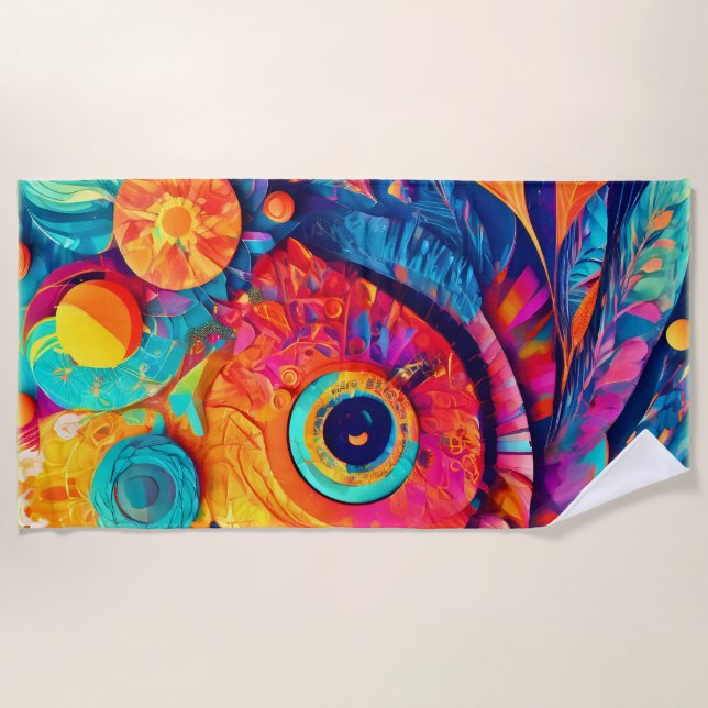 Nahes augenförmiges Leaf Strandtuch (Vorderseite)