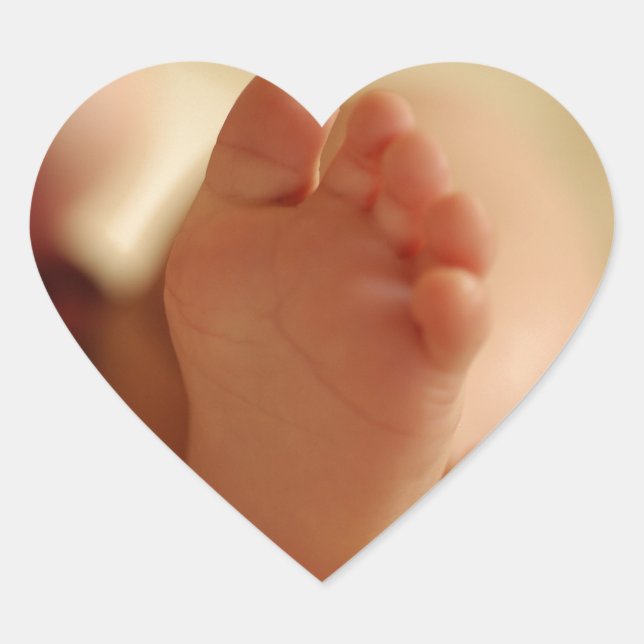 Nahes Foto der Babyfüße Herz-Aufkleber (Vorderseite)