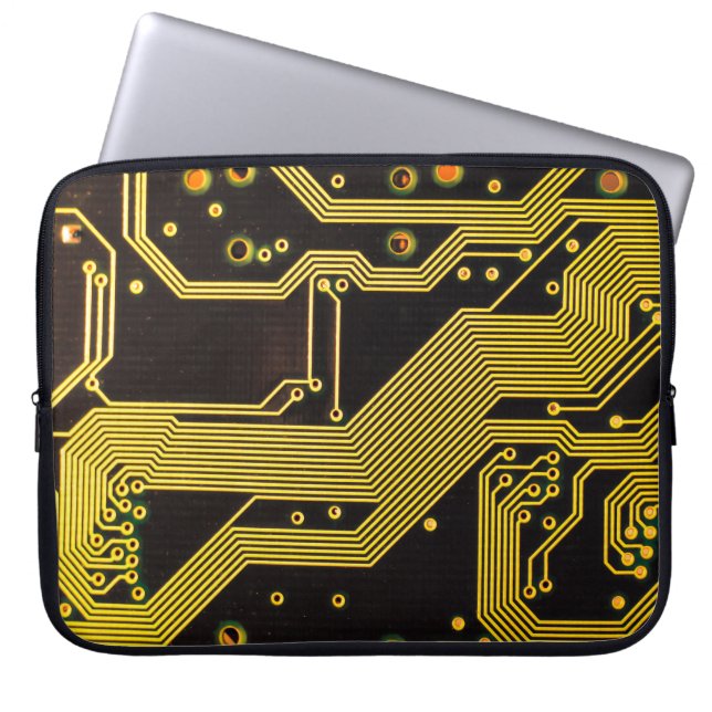 Nahes Foto der LeiterplattenHintergrund,abstrakt Laptopschutzhülle (Vorderseite)
