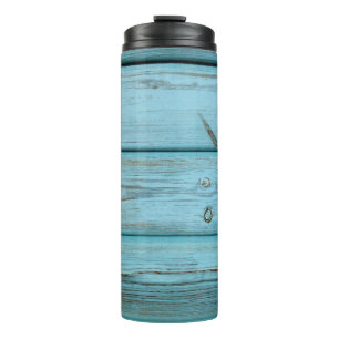 Nahes Foto grüner Planken Thermosbecher