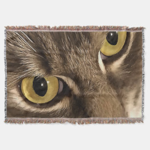 Nahes Katzen-Portrait Augen und Nase Decke