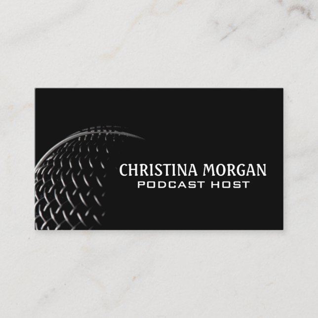 Nahes Mikrofon | Podcaster | Talk Show Host Visitenkarte (Vorderseite)