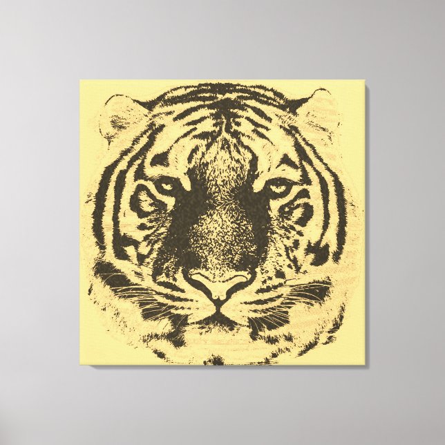 Nahes Portrait des großen Tigers Leinwanddruck (Vorderseite)