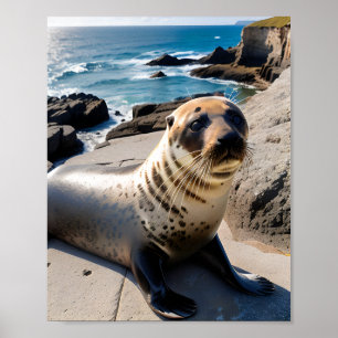 Nahes Portrait eines Siegels Poster
