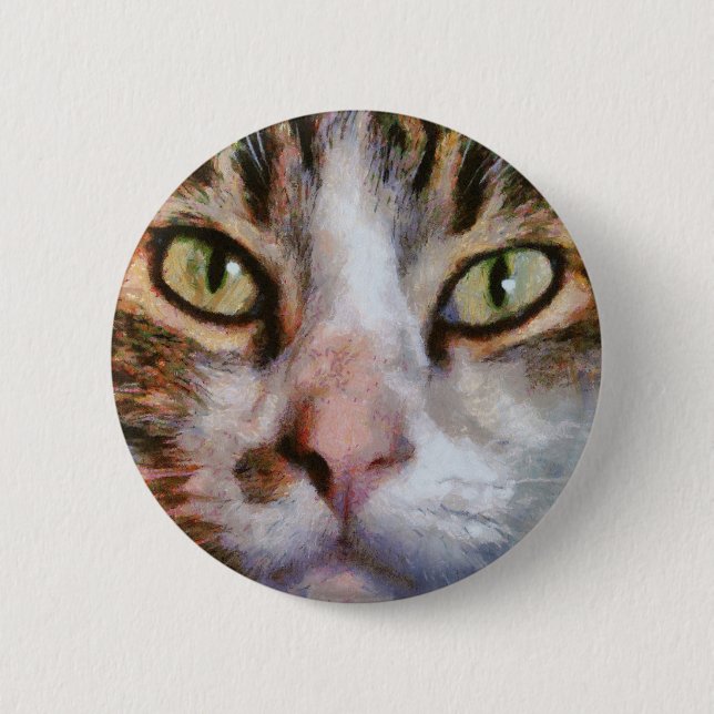 Nahes Portrait über lange Haare Button (Vorderseite)