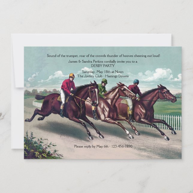 Nahes Rennen Derby Einladung (Vorderseite)