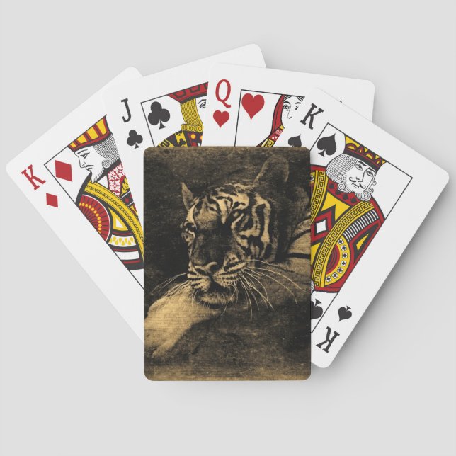 Nahes Tigergefecht Spielkarten (Rückseite)