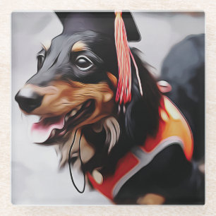 Nahes Up Dackel Hund mit Abschluss Glasuntersetzer