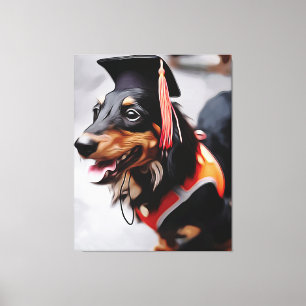 Nahes Up Dackel Hund mit Abschluss Leinwanddruck
