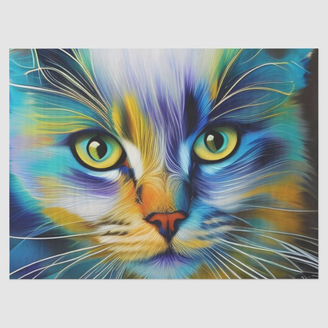Nahes up of a Colorful Siamese Kitten Seidenpapier (Vorderseite)