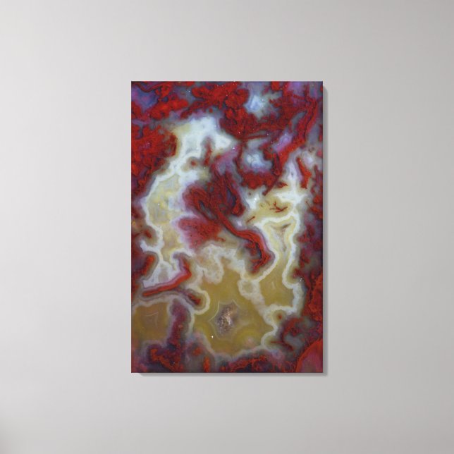 Nahes Up of Red Moss Agate Slab Leinwanddruck (Vorderseite)