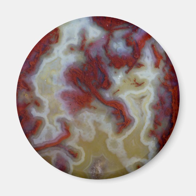 Nahes Up of Red Moss Agate Slab Magnet (Vorne)